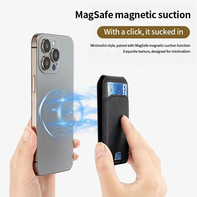 MagSafe Magnetic Leather Wallet Case