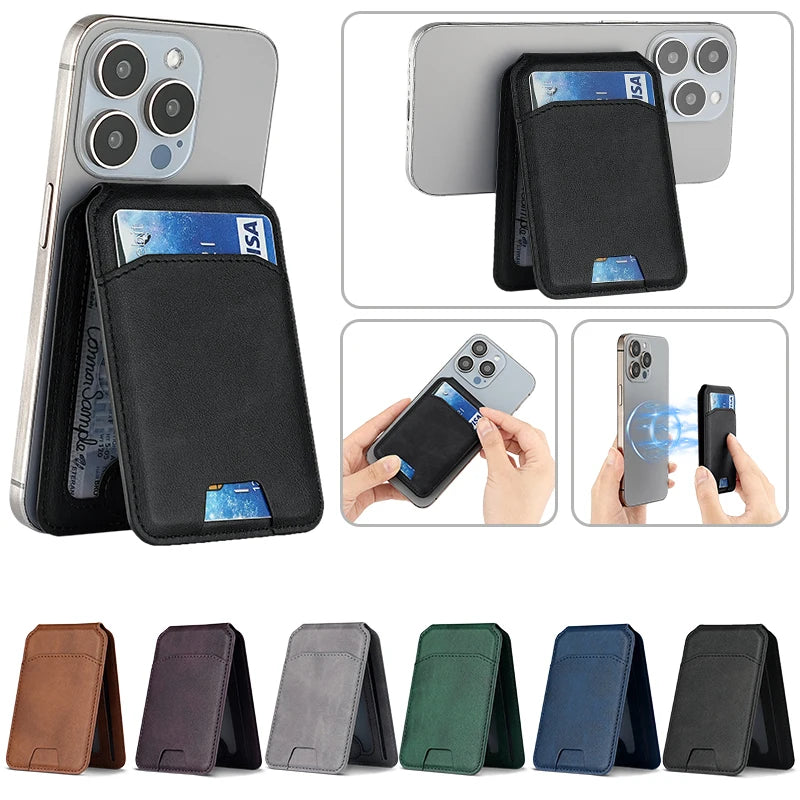 MagSafe Magnetic Leather Wallet Case