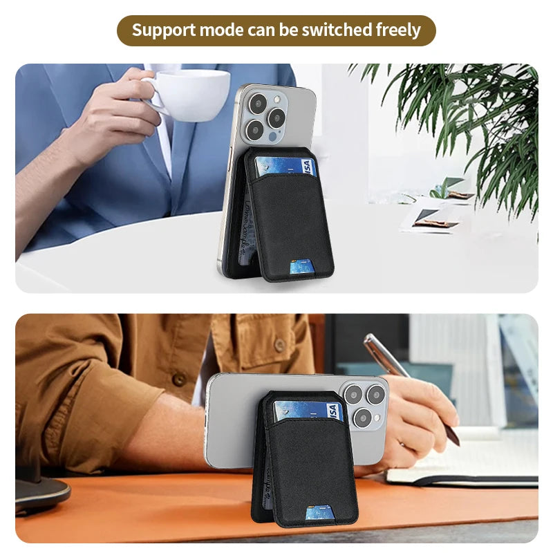 MagSafe Magnetic Leather Wallet Case