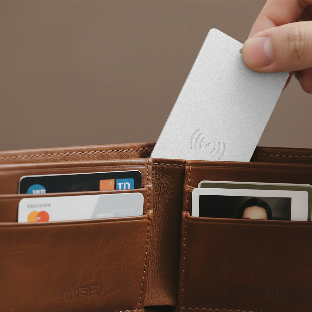 White Card Tracker in Wallet
